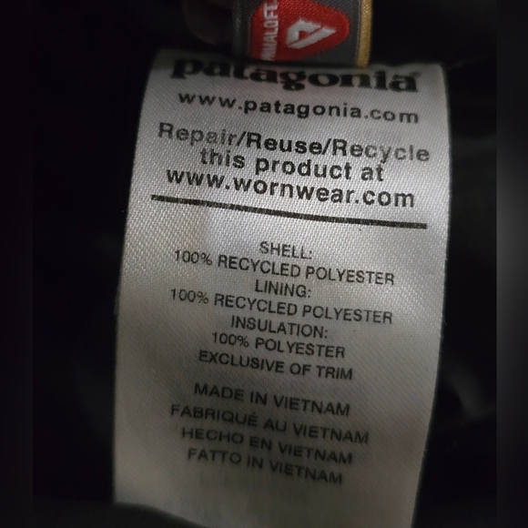 Patagonia Kids Nano Puffer Brick Quilt Jacket Black Dark Gray Size 5-6 XS - Picture 6 of 6